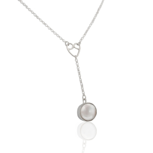Rose Necklace- | Mali's Canadian Handmade Jewellery  Mali's  2  Metal Part: Sterling Silver  - Rose Silver Pearl Necklace- | Mal
