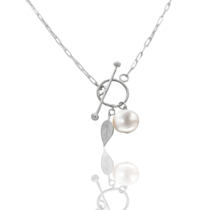 Lily Necklace- | Mali's Canadian Handmade Jewellery  Mali's  2  Metal Part: Sterling Silver  - Lily Silver Pearl Necklace- | Mal