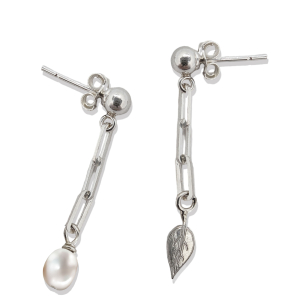 Lily Earrings- | Mali's Canadian Handmade Jewellery  Mali's  1  Metal Part: Sterling Silver  - Lily Silver Pearl Earrings- | Mal