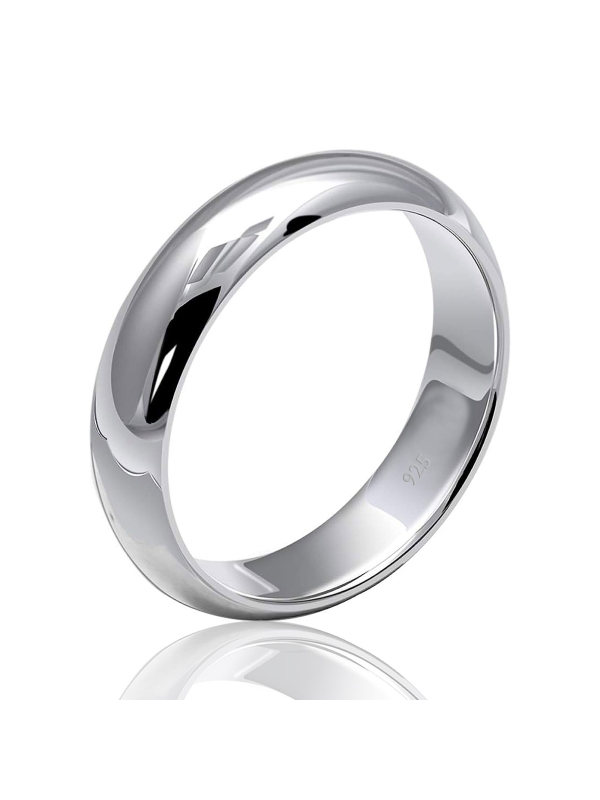 Half Round Sterling Silver Band- | Mali's Canadian Jewellery