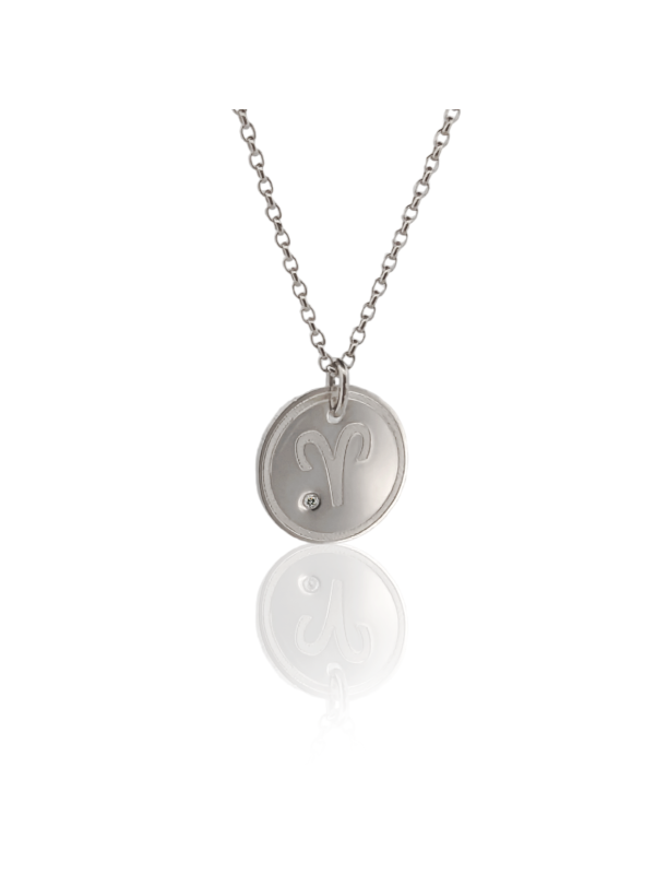 Sterling Silver Zodiac Necklace -| Mali's Canadian Jewellery Mali's 11 Metal Part: Sterling Silver - Round Silver Zodiac Silver 