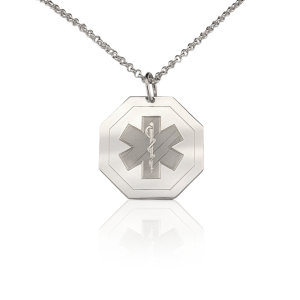 Silver Medical ID Necklace - | Mali's Canadian Jewellery  Mali's  1  Metal Part: Sterling Silver  - Sterling Silver Medical ID A
