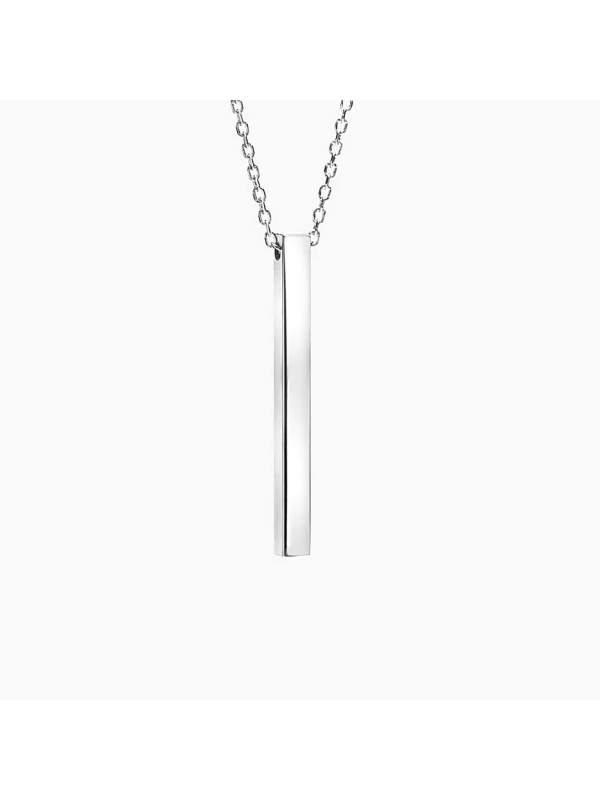 Sterling Silver vertical Bar - Mali's Canadian Jewellery  Mali's  1  Metal Part: Sterling Silver  - Engravable 3D Vertical Neckl