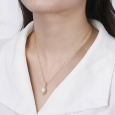 Gold Vermeil Natural Pearl Paperclip Necklace - Mali's Canadian Jewellery