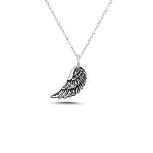 Sterling Silver Angel Wing Necklace- Mali's Canadian Fine Jewellery Mali's 1 Metal Part: Sterling Silver - Oxidized 925 Sterling