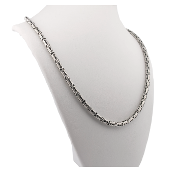 Mali's Sterling Silver Round King Chain Necklace