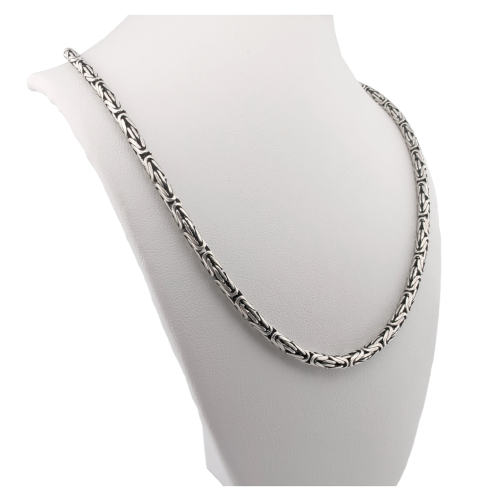 Mali's Sterling Silver Round King Chain Necklace