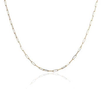 Mali's 14k Yellow Paperclip Chain Necklace