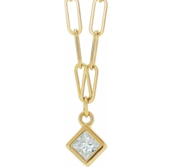 Natural Diamond Micro Bezel-Set Gold Necklace