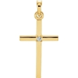 14K Natural Stone Cross Pendant