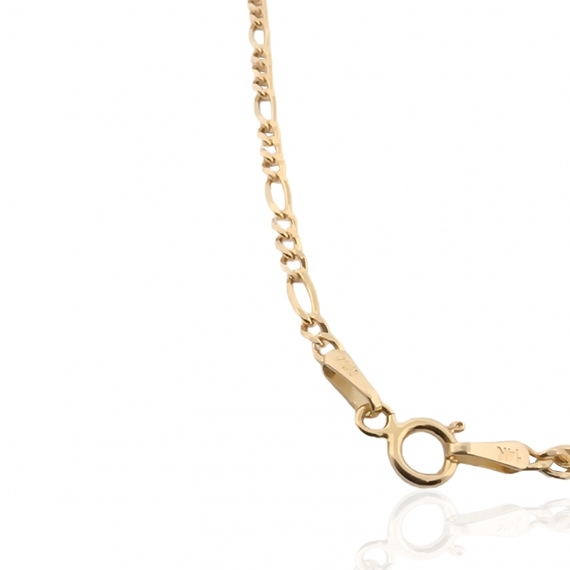 14K Hollow Gold Figaro Chain- 2.5mm 14K Hollow Gold Figaro Chain- 2.5mm