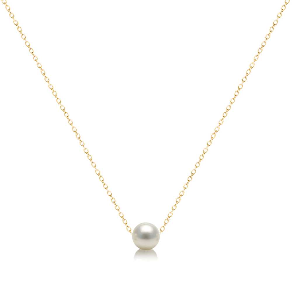 Gold chain and freshwater pearl necklace- | Mali's Canadian Jewelry Made with 14K solid yellow gold chain and spring ring, fresh