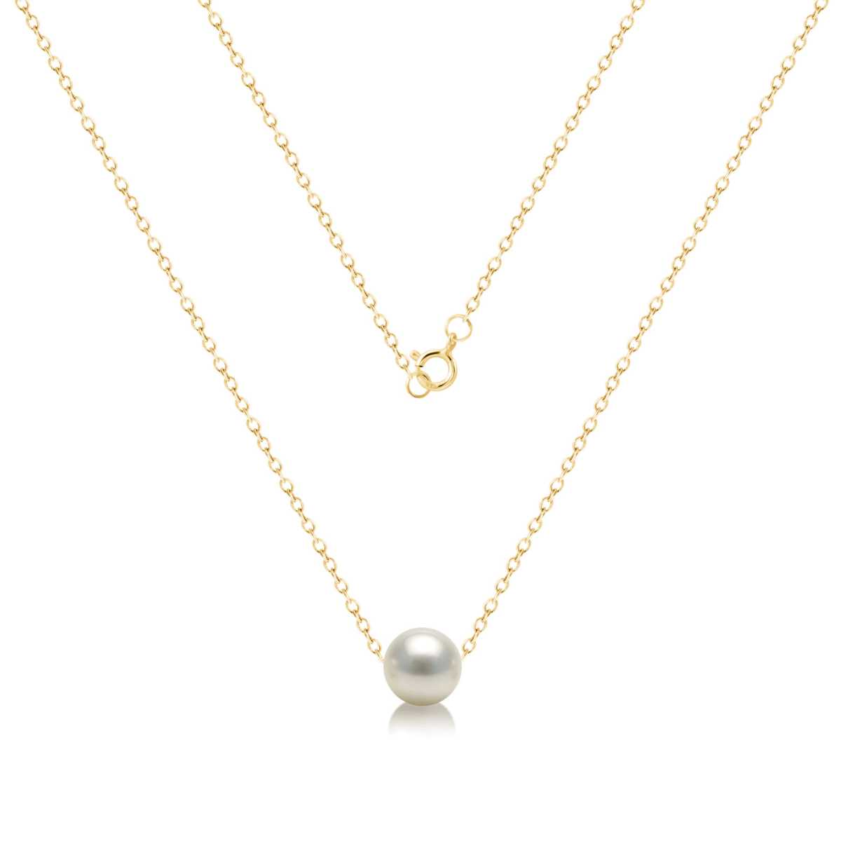 Gold chain and freshwater pearl necklace- | Mali's Canadian Jewelry Made with 14K solid yellow gold chain and spring ring, fresh