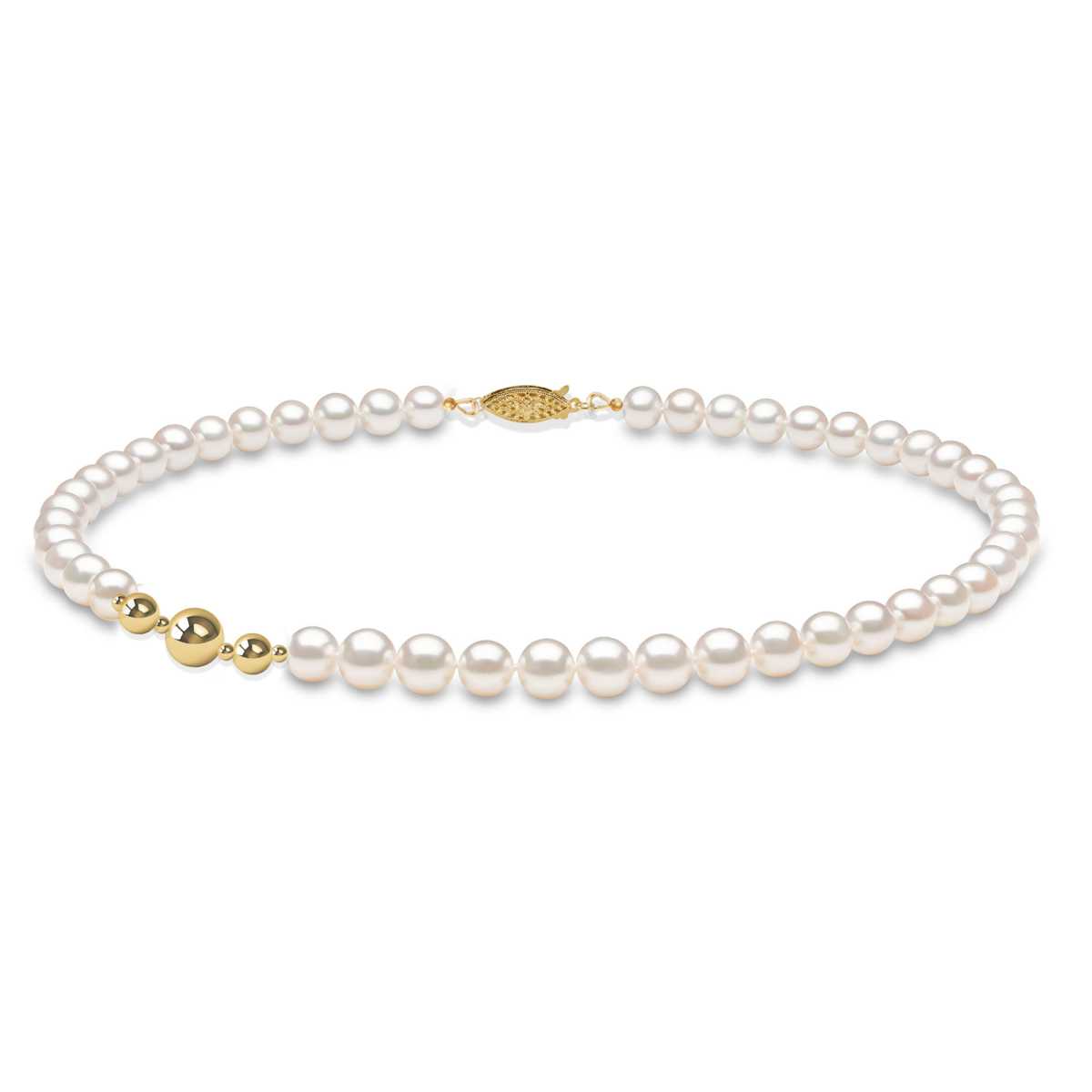 Pearl and Gold Necklace - | Mali's Canadian Jewelry  Mali's  1  Metal Part: 14K Yellow Gold  - Freshwater cultured pearl and gol
