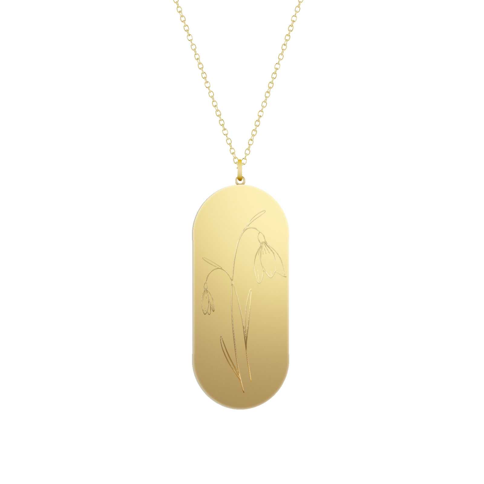 Birth Flower Necklace - Engraved Silver and Gold Vermeil| Mali's Engraved  Birth flower necklace available in sterling silver an