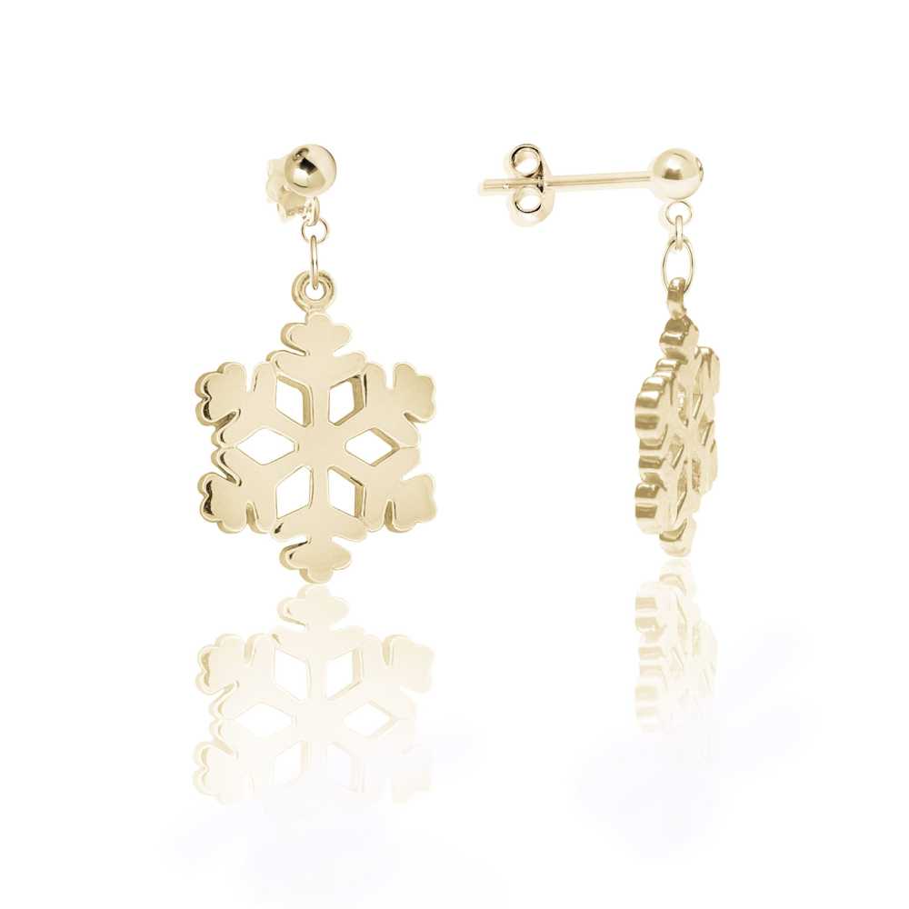 Snowflake Earrings - | Mali's Canadian Jewelry  Mali's  1  Metal Part: Gold Vermeil  - Snowflake Earrings- Mali's Jewelry 