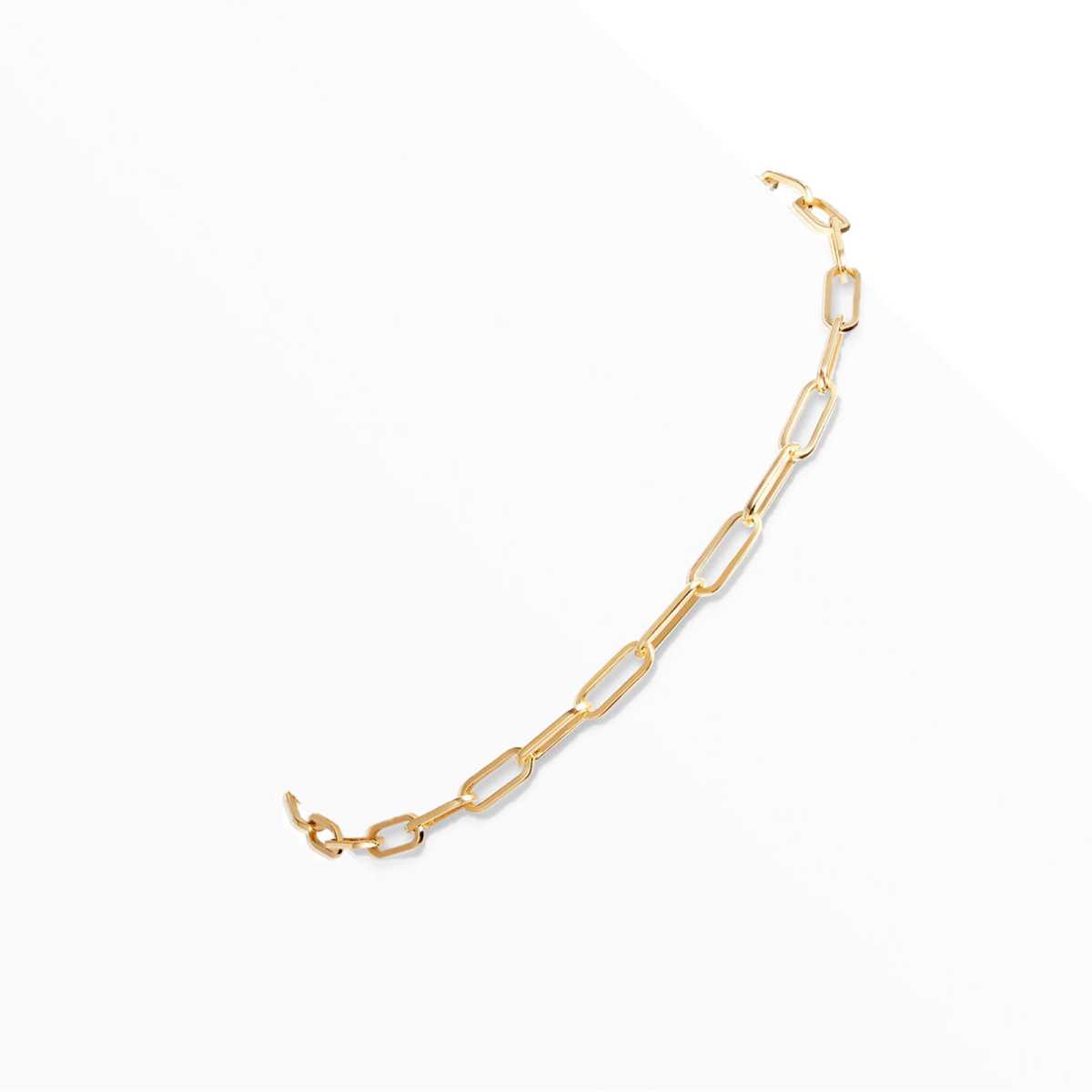 14K Solid Gold Initial Paperclip Bracelet - Mali's Canadian Jewellery  Mali's  27  Metal Part: 14K Yellow Gold  - Gold Calligrap