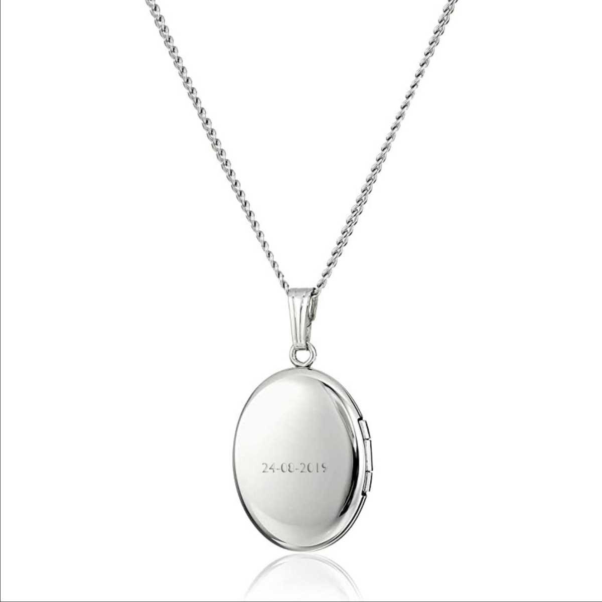 Sterling Silver Oval Locket - | Mali's Fashion Jewelry Mali's 4 Metal Part: Sterling Silver - Engravable Sterling Silver Oval Lo